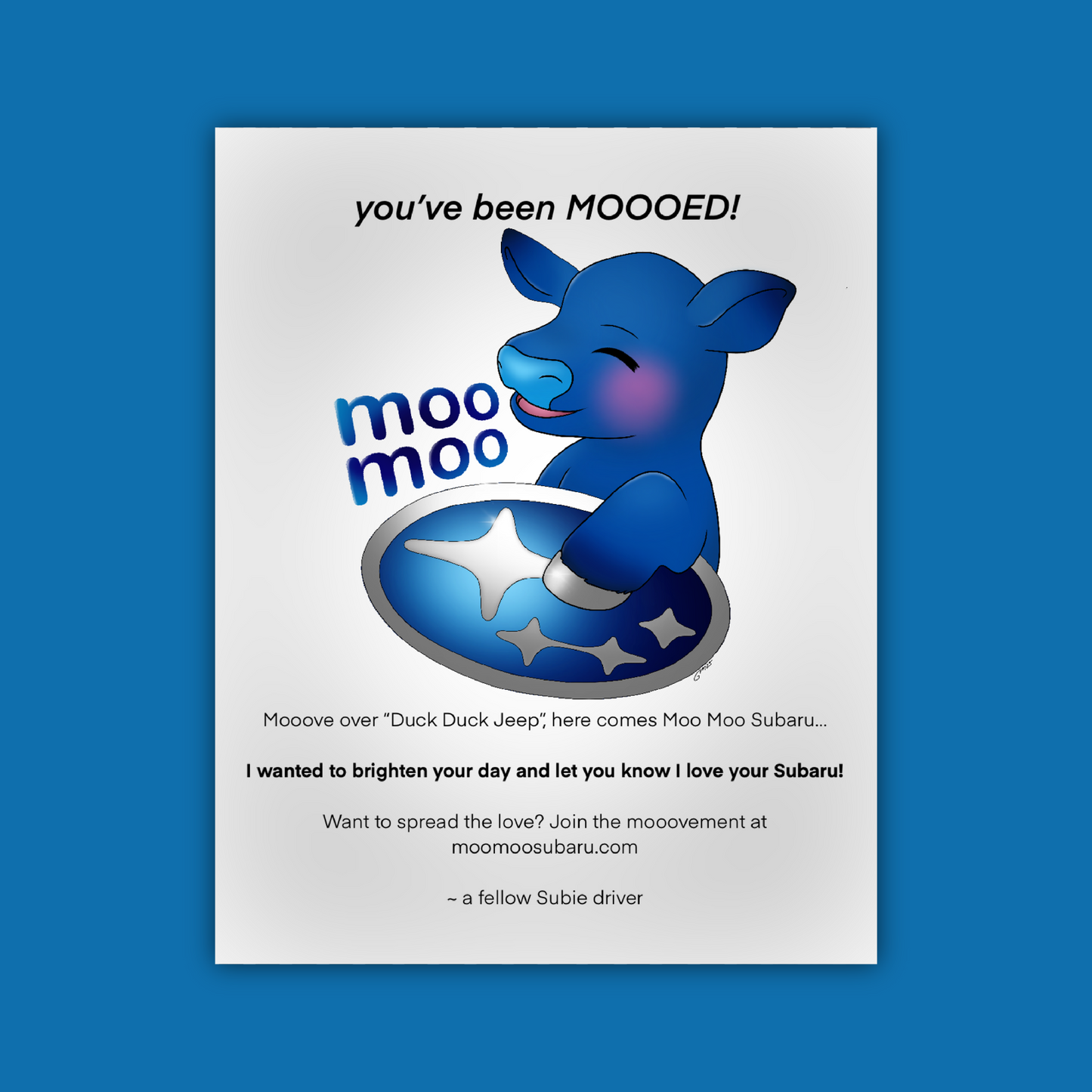 Laminated Moo Cards